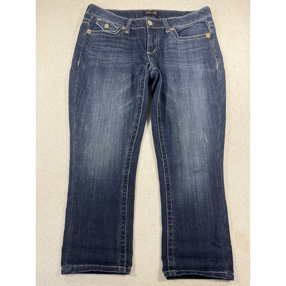 Y2K Seven7 Bootcut Leg Jeans Womens 6 Blue Denim Cotton Mid Rise Flap Pocket‎